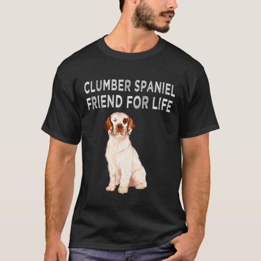 クランバー・スパニエル 友達 一生の友達 犬 友情 Tシャツ (正面)