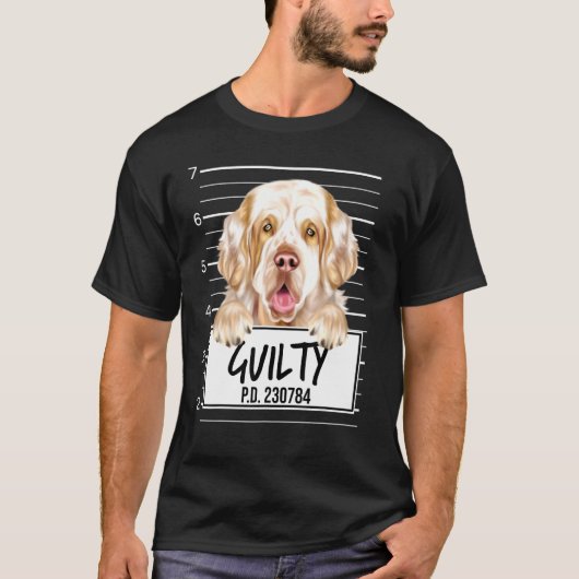 クランバー・スパニエル 指名手配の犬 Tシャツ (正面)