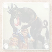 クランパスキッズインバスケットクリスマスホリデークリスマス ガラスコースター (裏面)