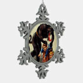 クランパスキッズインバスケットクリスマスホリデークリスマス スノーフレークピューターオーナメント (左)