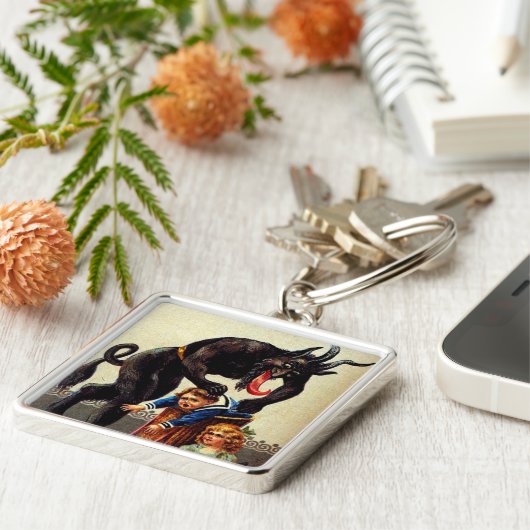 クランパスキッズインバスケットホリデークリスマスキーチェーン キーホルダー (側面)