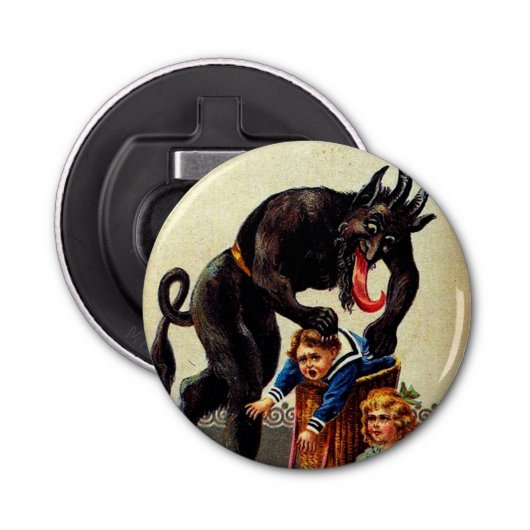 クランパスキッズインバスケットホリデークリスマスボトルオープナー 栓抜き (正面)