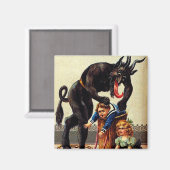 クランパスキッズインバスケットホリデークリスマスマグネット マグネット (正面/裏面)