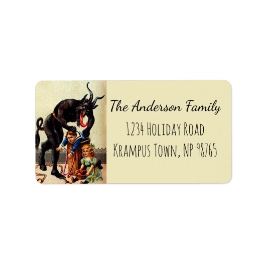 クランパスキッズinバスケットヴィンテージクリスマスクリスマス ラベル (正面)