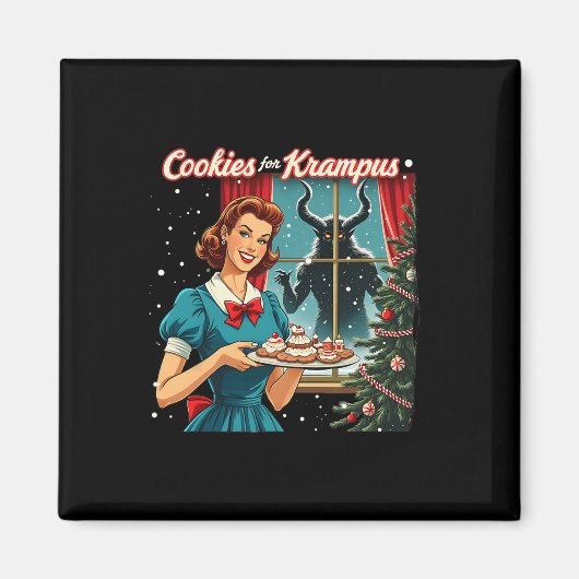クランパスクリスマスおもしろいクリスマスKrampus Gのクッキー マグネット (正面)
