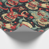 クランパスクリスマスパターン ラッピングペーパー (角)
