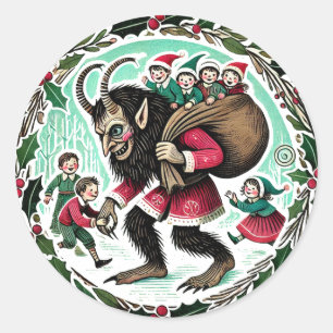 クランパスクリスマス ラウンドシール