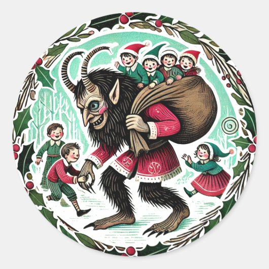 クランパスクリスマス ラウンドシール (正面)