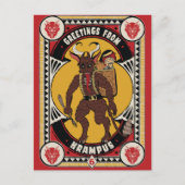 クランパスサインのおもちゃからクリスマス運の挨拶 シーズンポストカード (正面)