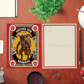 クランパスサインのおもちゃからクリスマス運の挨拶 シーズンポストカード