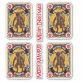 クランパスサインのおもちゃからクリスマス運の挨拶 シール (正面)