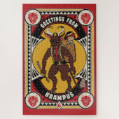 クランパスサインのおもちゃからクリスマス運の挨拶 ジグソーパズル (縦)