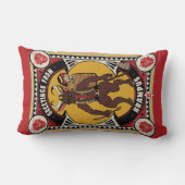 クランパスサインのおもちゃからクリスマス運の挨拶 ランバークッション (裏面)