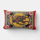 クランパスサインのおもちゃからクリスマス運の挨拶 ランバークッション (正面)