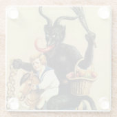 クランパスロッキングホースデーモンホリデークリスマスクリスマス ガラスコースター (裏面)