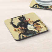 クランパスロッキングホースデーモンホリデークリスマスクリスマス コースター (左側)