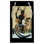 クランパスロッキングホースデーモンホリデークリスマスクリスマス スモールペーパーバッグ (裏面)