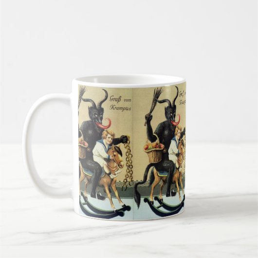 クランパスロッキングホースホリデークリスマスクリスマス コーヒーマグカップ (左)