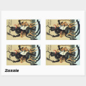 クランパスロッキングホースホリデークリスマスステッカー 長方形シール (シート)