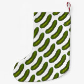 クランパーソナライズされたチグリーンディルサワーピックルグルメ スモールクリスマスストッキング (裏面)