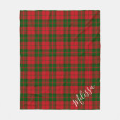 クランパーソナライズされたドラモンドタータンチェックプレイド フリースブランケット (正面)