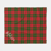 クランパーソナライズされたドラモンドタータンチェックプレイド フリースブランケット (正面(横))