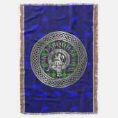 クランファーカーソンクレスト&タータンチェックノット スローブランケット (正面縦)