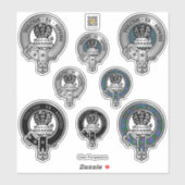 クランファーガソンクレスト&タータンチェックステッカー シール (シート)