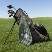 クランフィッツパトリックタータンチェックプレイドパーソナライズされた ゴルフタオル (グリーン)