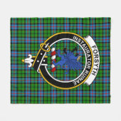 クランフォーサインタータンチェックプレイド フリースブランケット (正面(横))