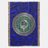 クランフォーシスクレスト&タータンチェックノット スローブランケット (正面縦)