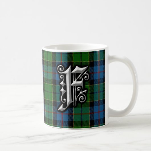 クランフォーシスフォーサイトレターFモノグラムタータンチェック コーヒーマグカップ (右)