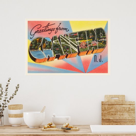 クランフォードニュージャージーNJヴィンテージ旅行はがき –  ポスター (キッチン)