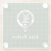 クランフォーブスタータンチェックとクレストバッジ ガラスコースター (裏面)