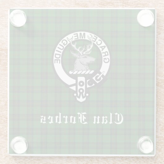 クランフォーブスタータンチェックとクレストバッジ ガラスコースター (裏面)