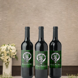 クランフォーブスタータンチェックとクレストバッジ ワインラベル