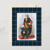 クランフォーブスヴィンテージイラストレーションタータンチェックフレーム ポストカード (正面/裏面)