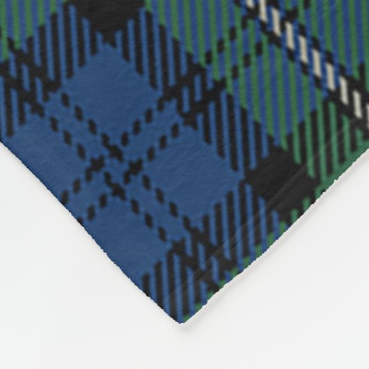 クランフォーブス古代タータンチェックプレイド フリースブランケット (角)