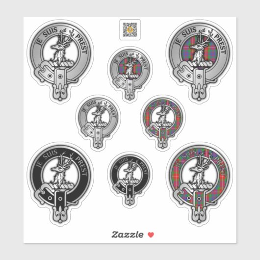 クランフレイザーオブロバートクレスト&タータンチェック シール (シート)