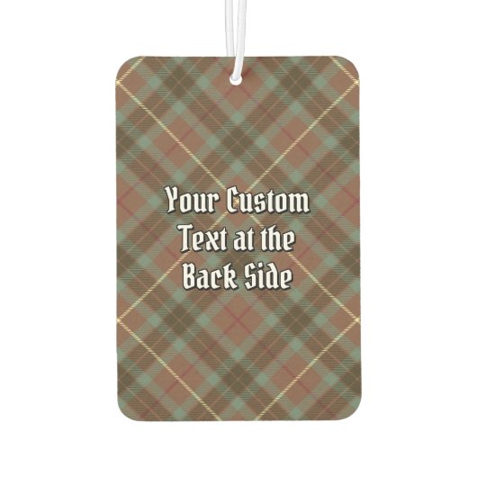 クランフレーザークレストオーバーウェザードル狩りタータンチェック カーエアーフレッシュナー (裏面)