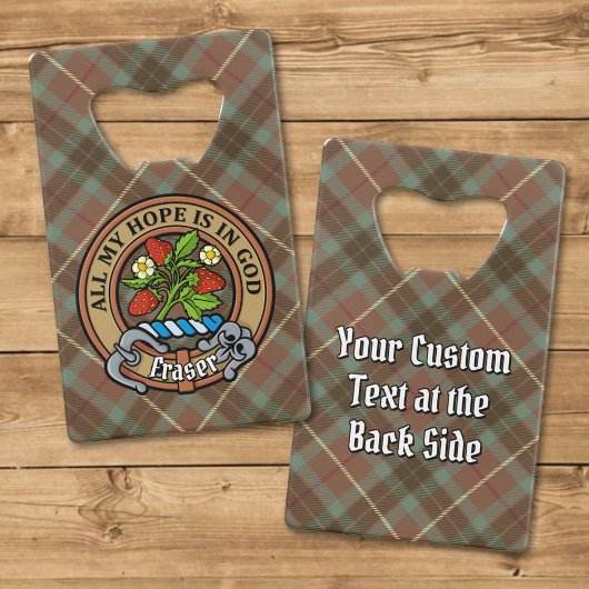 クランフレーザークレストオーバーウェザードル狩りタータンチェック クレジットカード栓抜き