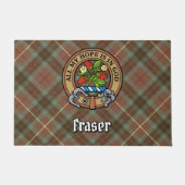 クランフレーザークレストオーバーウェザードル狩りタータンチェック ドアマット (正面)