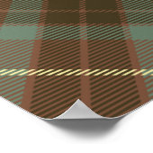 クランフレーザークレストオーバー狩り風化タータンチェック ポスター (角)