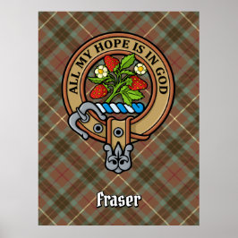 クランフレーザークレストオーバー狩り風化タータンチェック ポスター