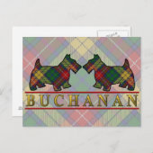 クランブキャナンタータンチェックスコッチドッグス ポストカード (正面/裏面)