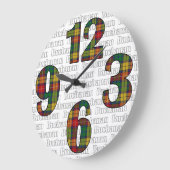 クランブキャナンタータンチェック格子大時計 ラージ壁時計 (傾斜)