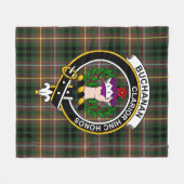 クランブキャナンハンティンタータンチェックプレイド フリースブランケット (正面(横))