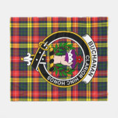 クランブキャナンモダンタータンチェックプレイド フリースブランケット (正面(横))