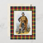 クランブキャナンヴィンテージイラストレーションタータンチェックフレーム ポストカード (正面/裏面)