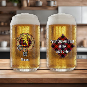 クランブラウンクレストオーバータータンチェック ガラス缶